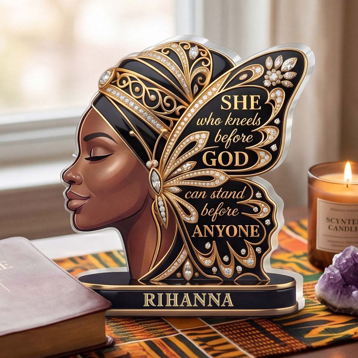 She Who Kneels Before God Butterfly - Personalized Custom Shaped Acrylic Plaque