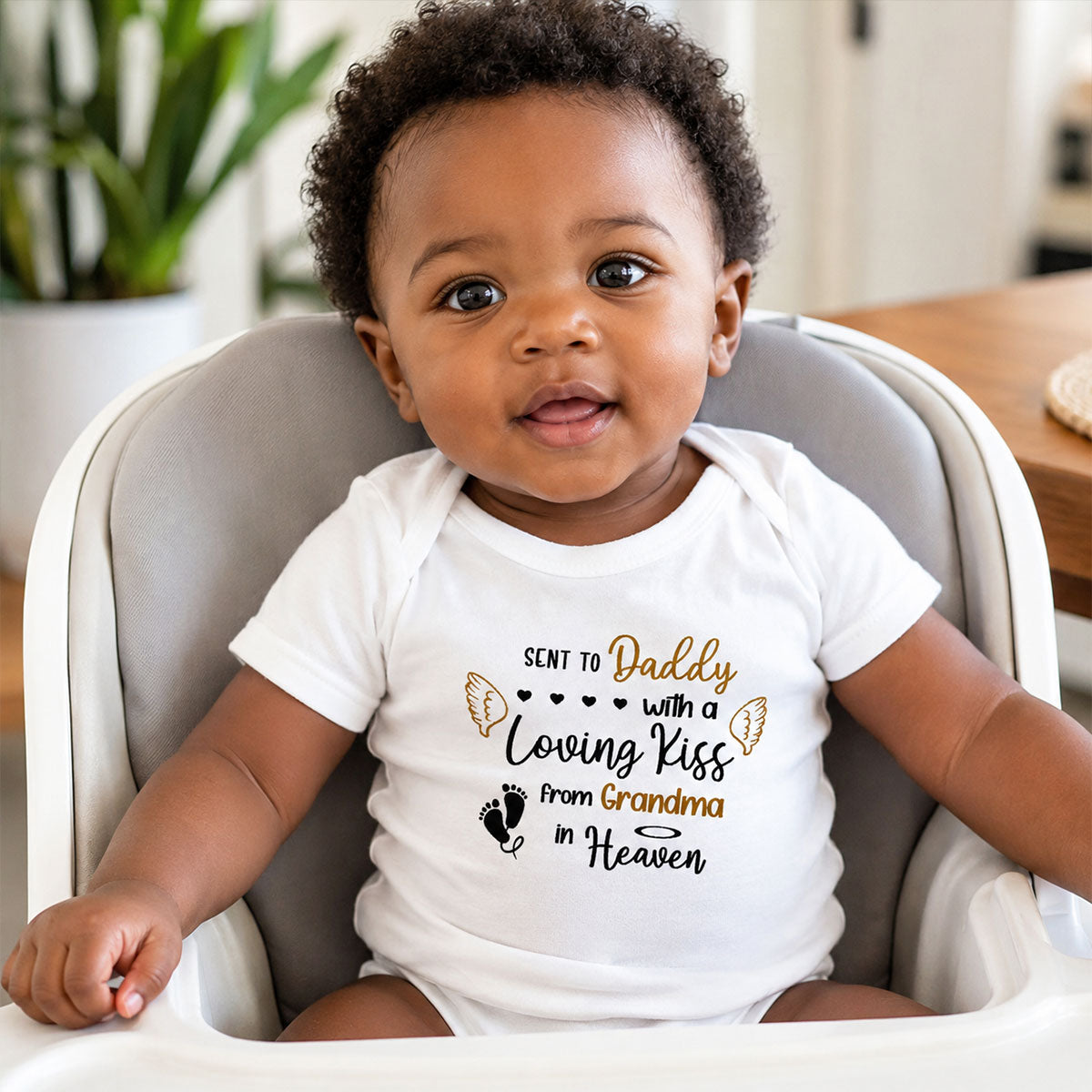Sent To Daddy With A Loving Kiss - Personalized Baby Onesie