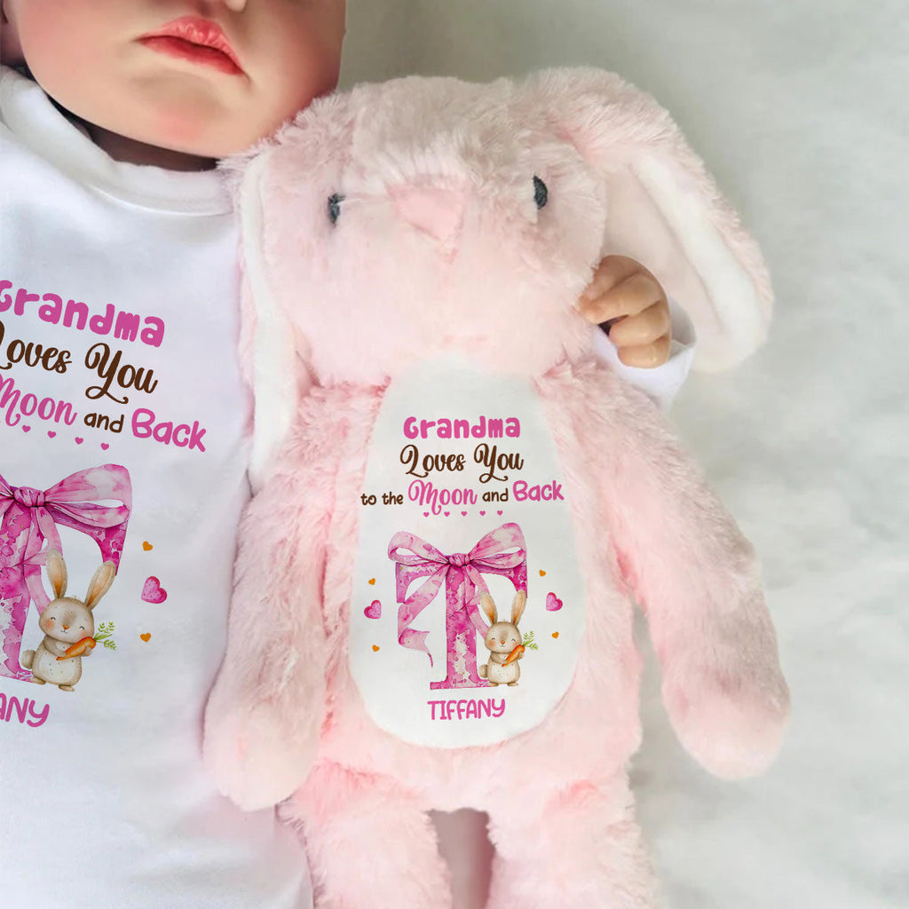 Grandma Loves You To The Moon And Back - Personalized Stuffed Bunny