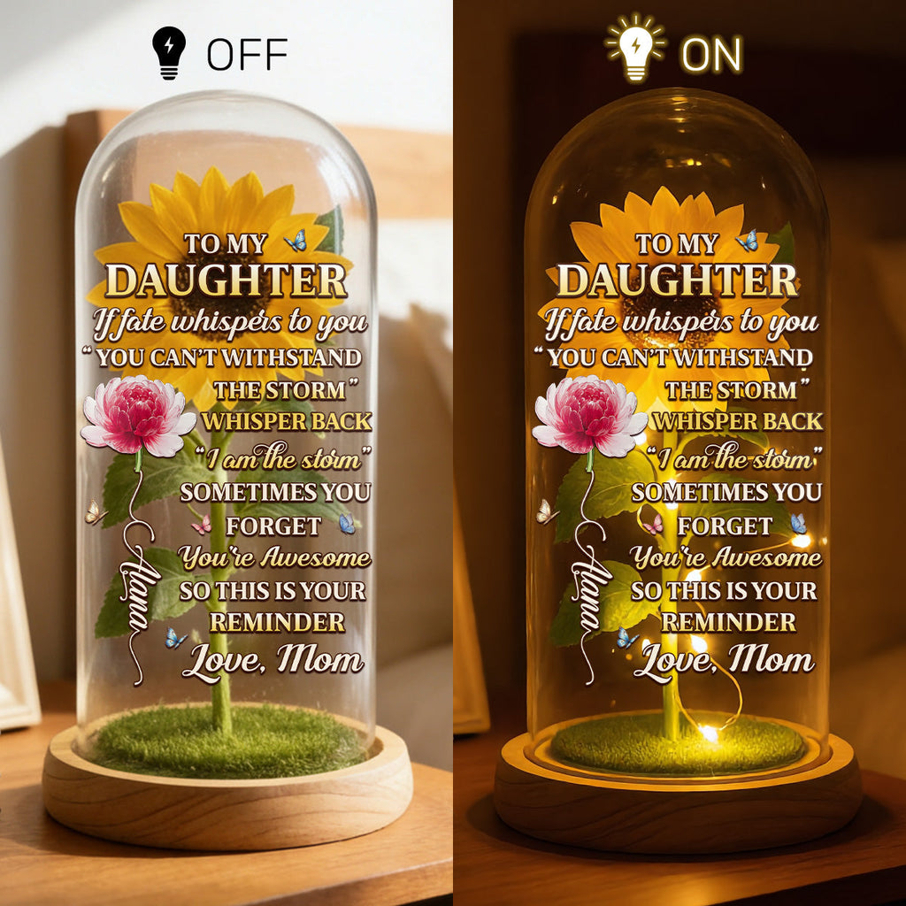 From Mom To Badass Daughter - Personalized Sunflower Dome Lamp