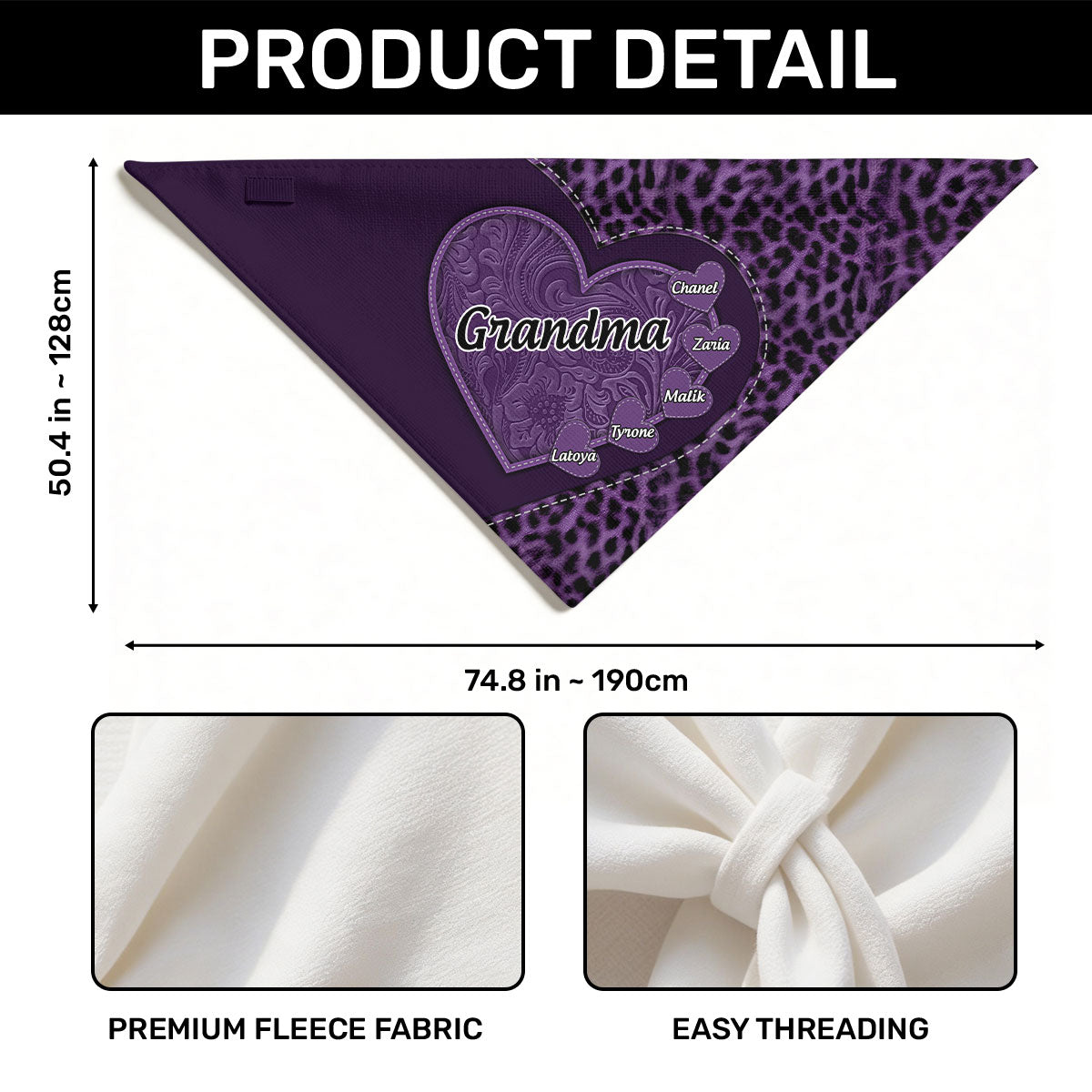 Grandma's Heart - Personalized Shawl Wrap
