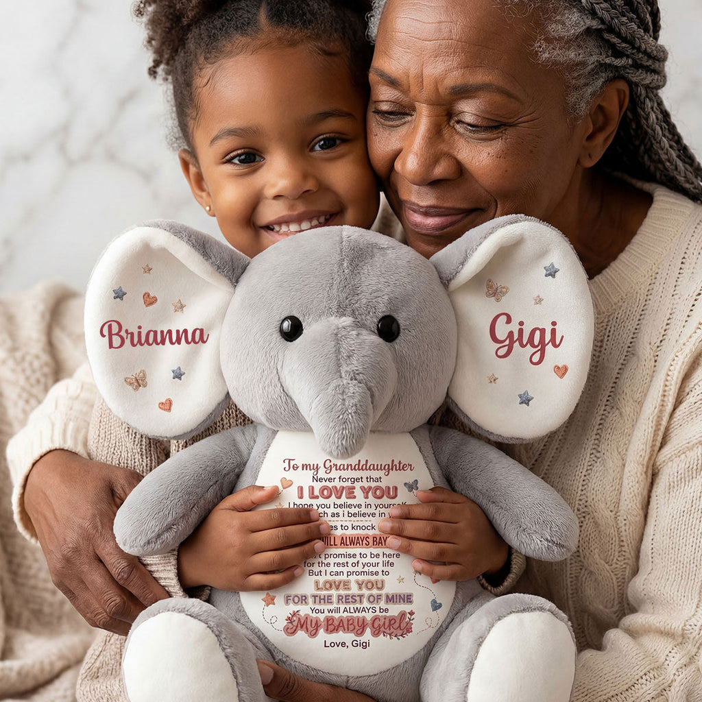 Never Forget That I Love You - Personalized Stuffed Elephant