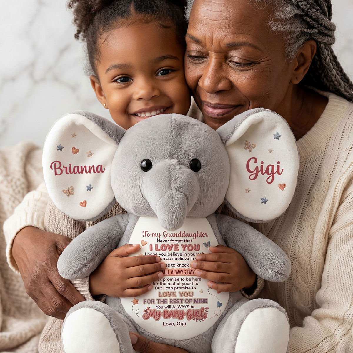 Never Forget That I Love You - Personalized Stuffed Elephant
