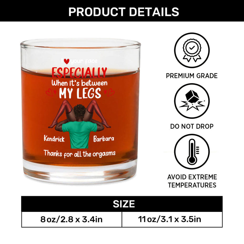 I Love Your Face - Personalized Round Whiskey Glass