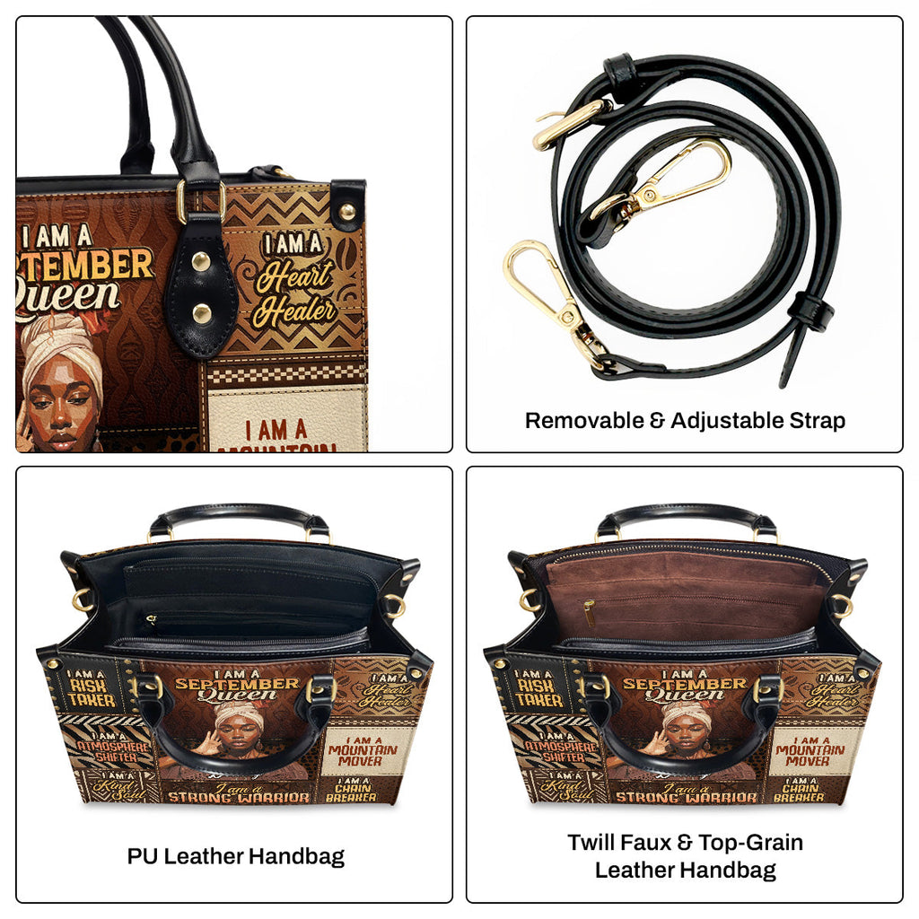 I Am A Black Queen - Personalized Leather Handbag