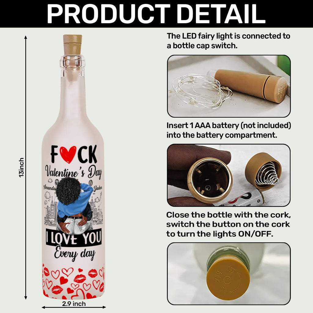 I Love You Every Day - Personalized Bottle Lamp