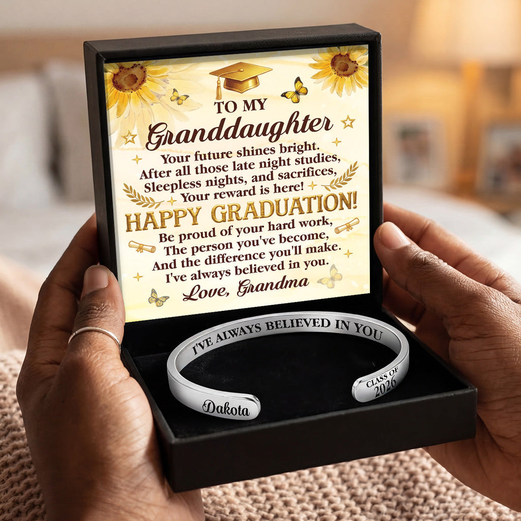 I've Always Believed In You - Personalized Cuff Bangle Bracelet With Box