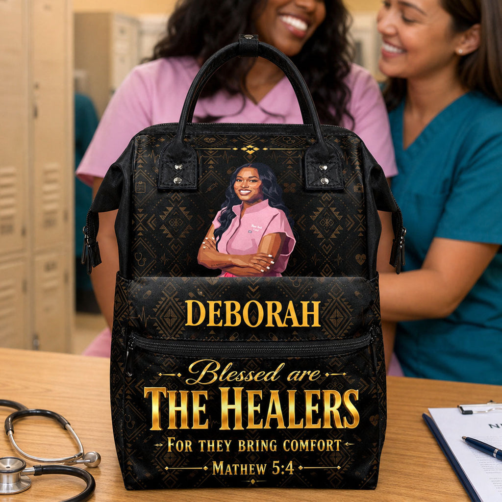 Blessed Are The Healers For They Bring Comfort - Personalized Duckbilled Backpack