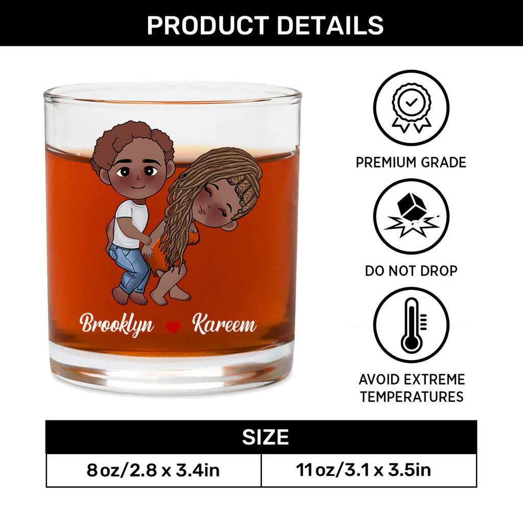 I Love You Either Way - Personalized Round Whiskey Glass