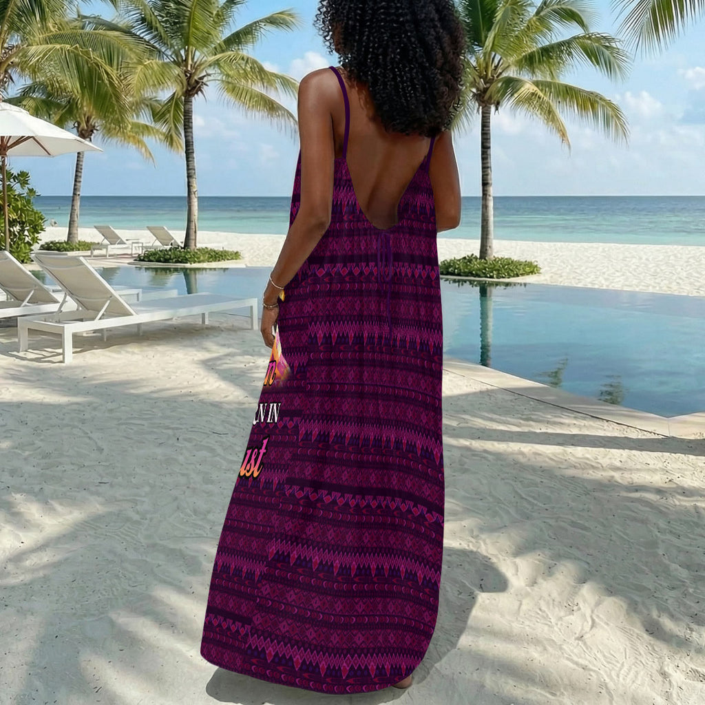 Black Queen - Personalized Backless Cami Maxi Dress