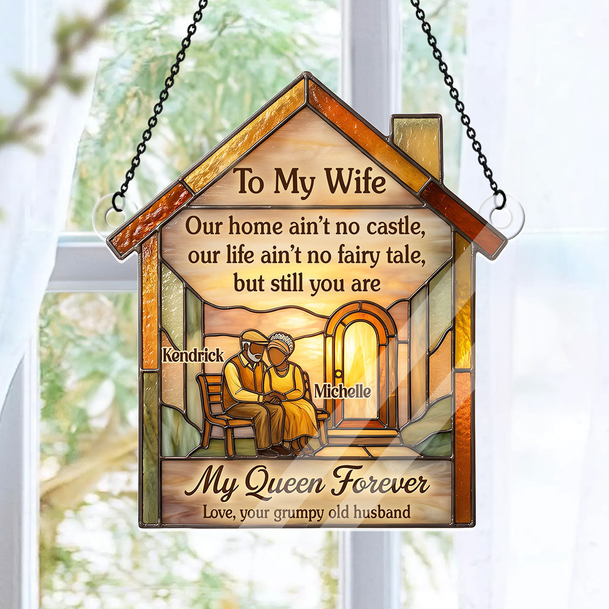 Our Home Ain't No Castle - Personalized Acrylic Suncatcher