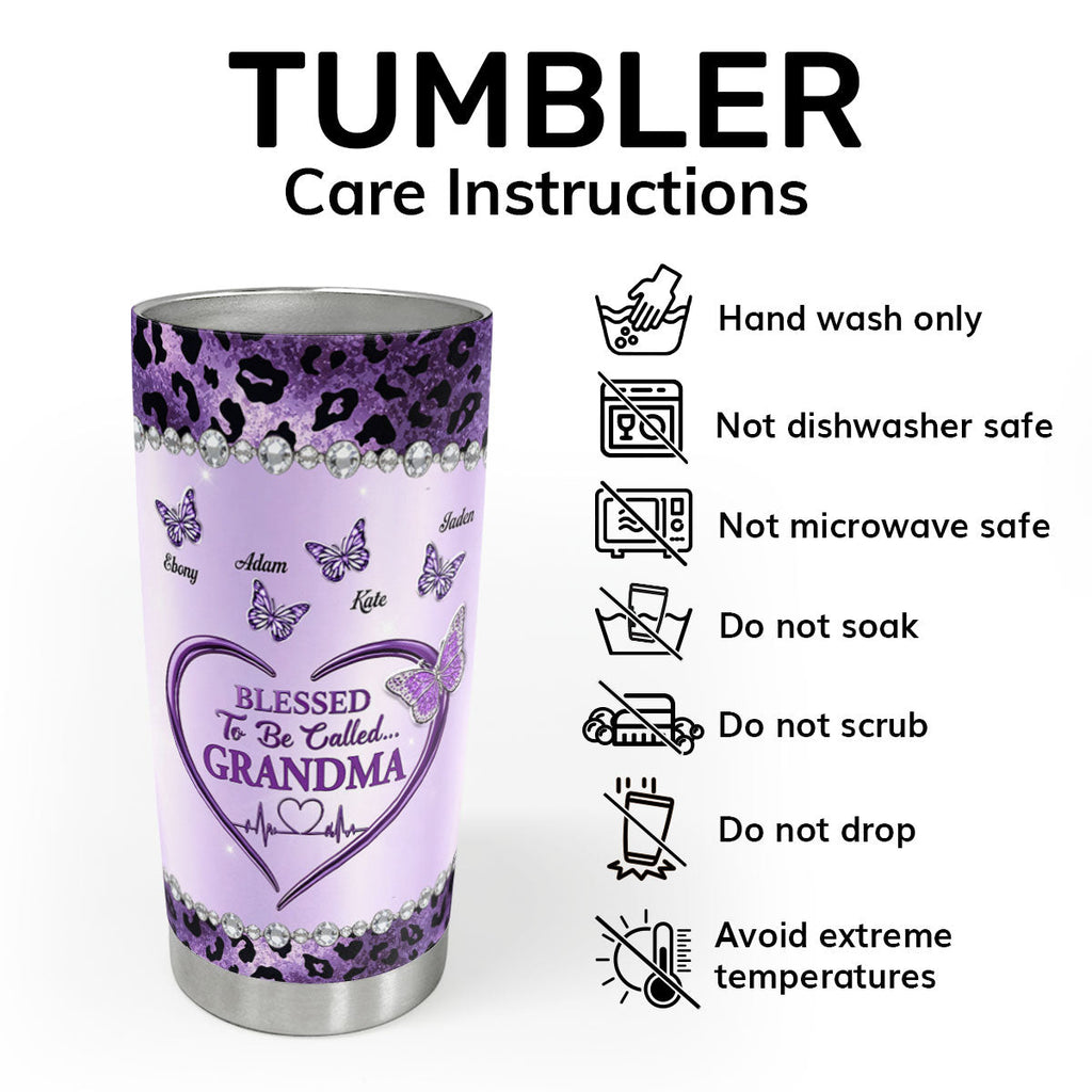 Blessed To Be Called Grandma - Personalized Stainless Steel Tumbler