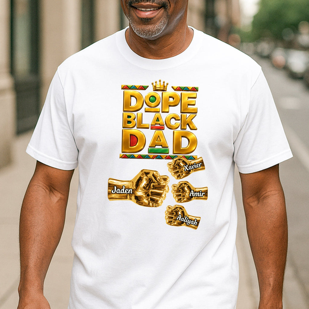 Dope Black Dad - Personalized 2D Unisex T-shirt