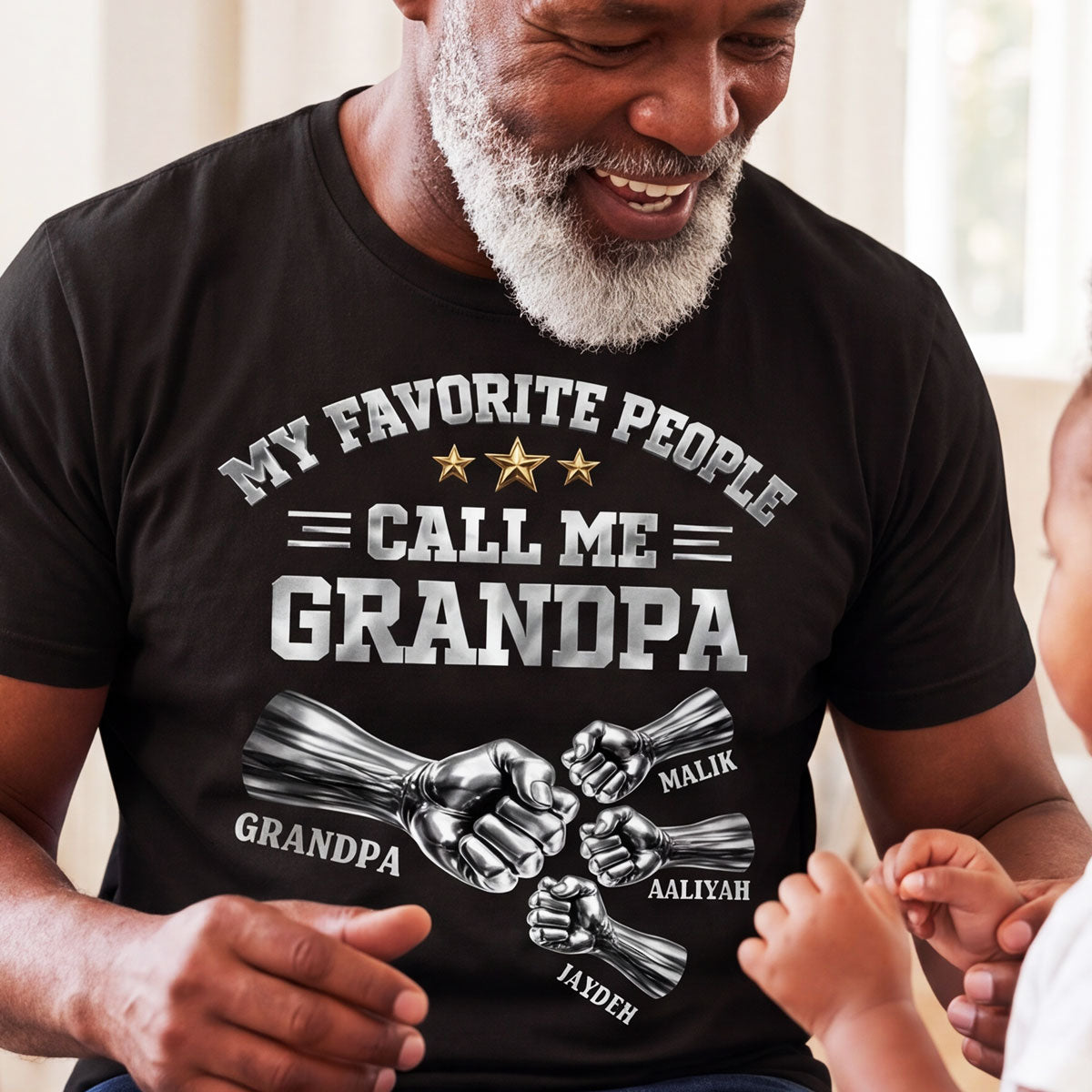 My Favorite People Call Me Grandpa - Personalized 2D Unisex T-shirt