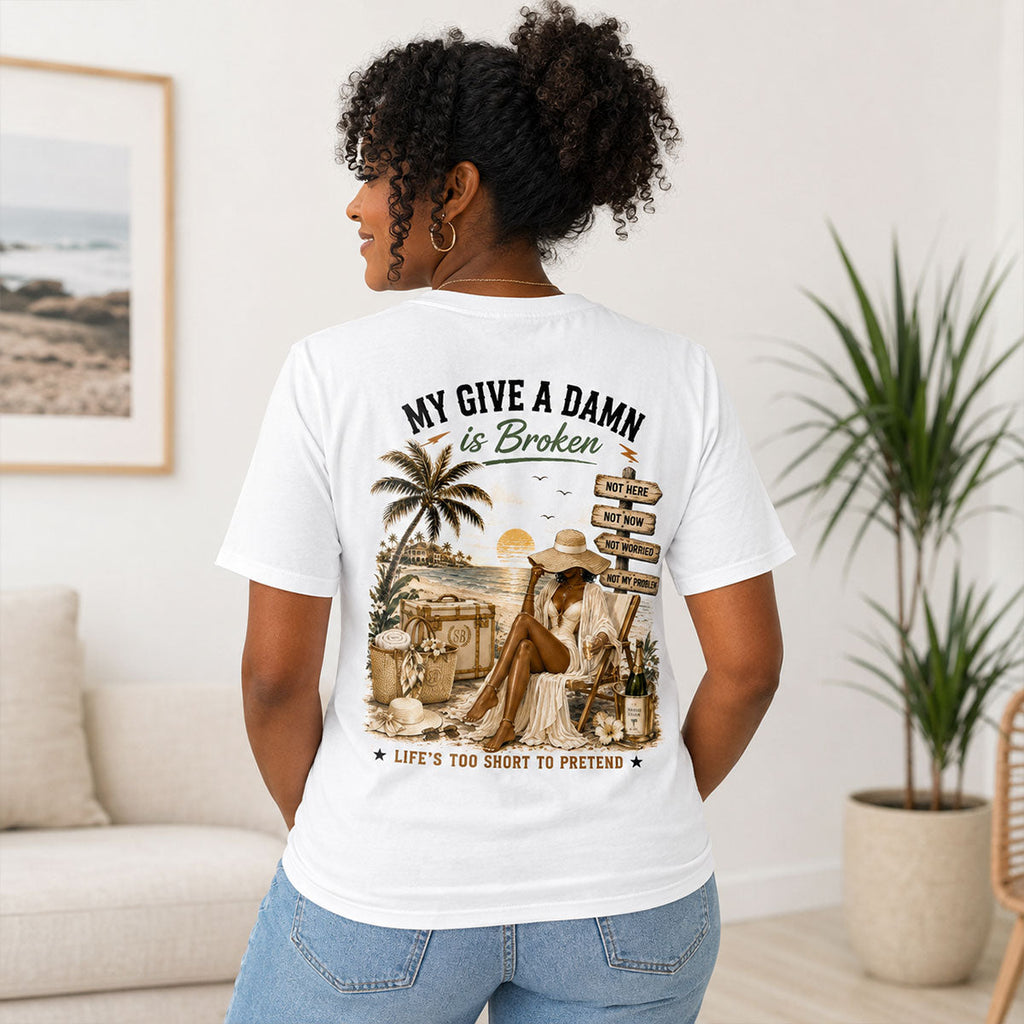 To Old To Care Club Life's Too Short - Personalized T-shirt With Front Back Design