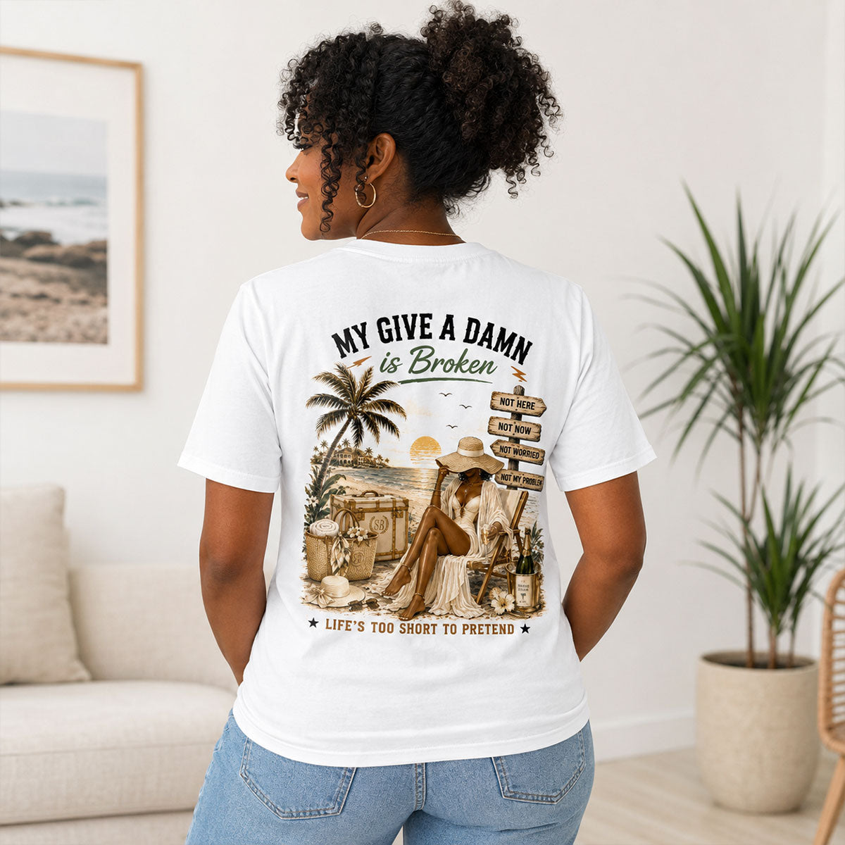 To Old To Care Club Life's Too Short - Personalized T-shirt With Front Back Design