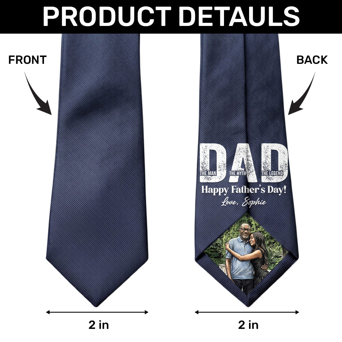 Dad The Man The Myth The Legend - Personalized Men Tie