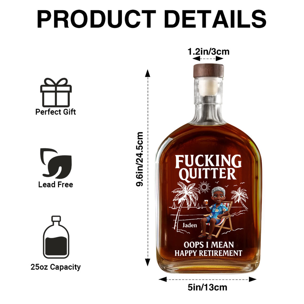 Oops I Mean Happy Retirement  - Personalized Whiskey Bottle