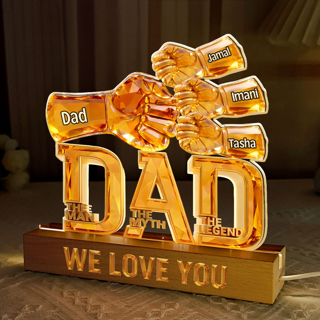 Dad The Man The Myth The Legend - Personalized Acrylic Plaque Night Light