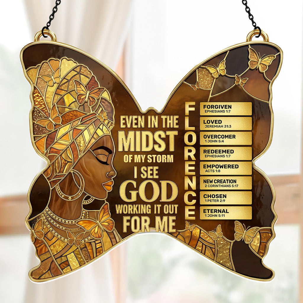 I See God Working It Out For Me - Personalized Acrylic Suncatcher