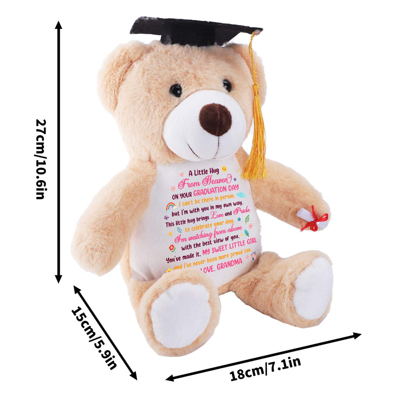 A Little Hug From Heaven - Personalized Graduation Teddy Bear