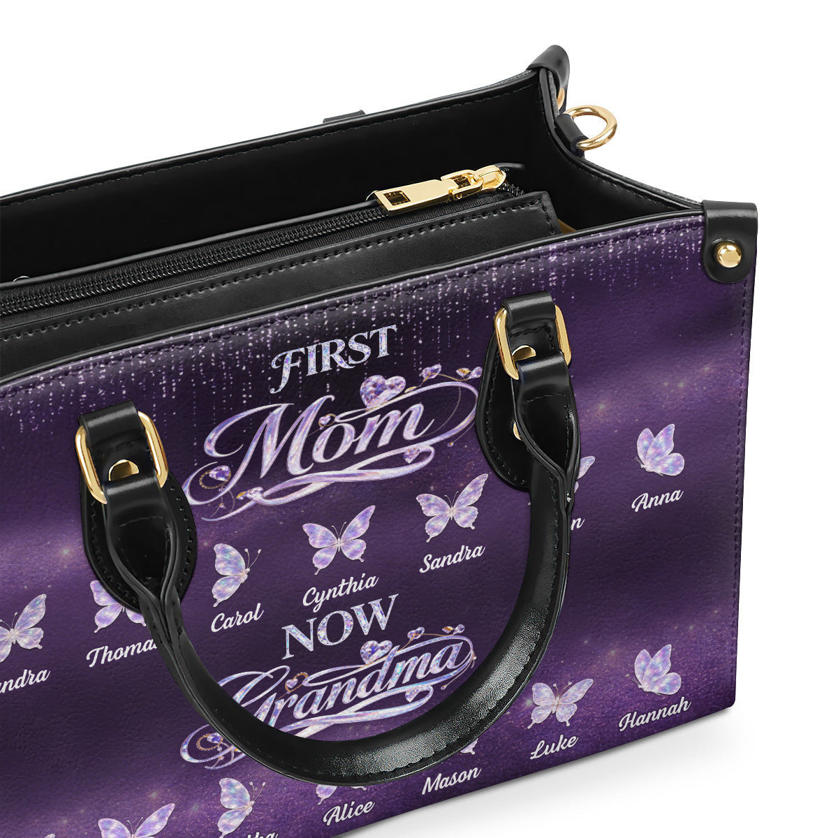 First Mom Now Grandma - Personalized Leather Handbag