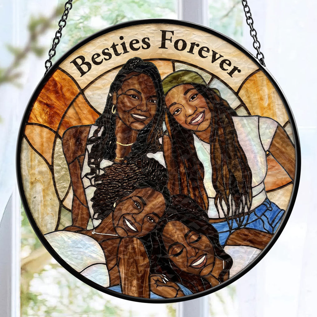 Besties Forever - Personalized Stained Glass Window Hanging Suncatcher