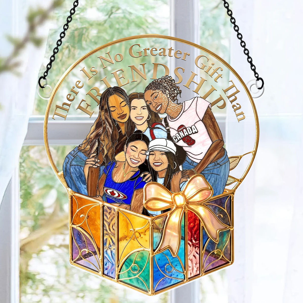 There Is No Greater Gift Than Friendship - Personalized Acrylic Suncatcher
