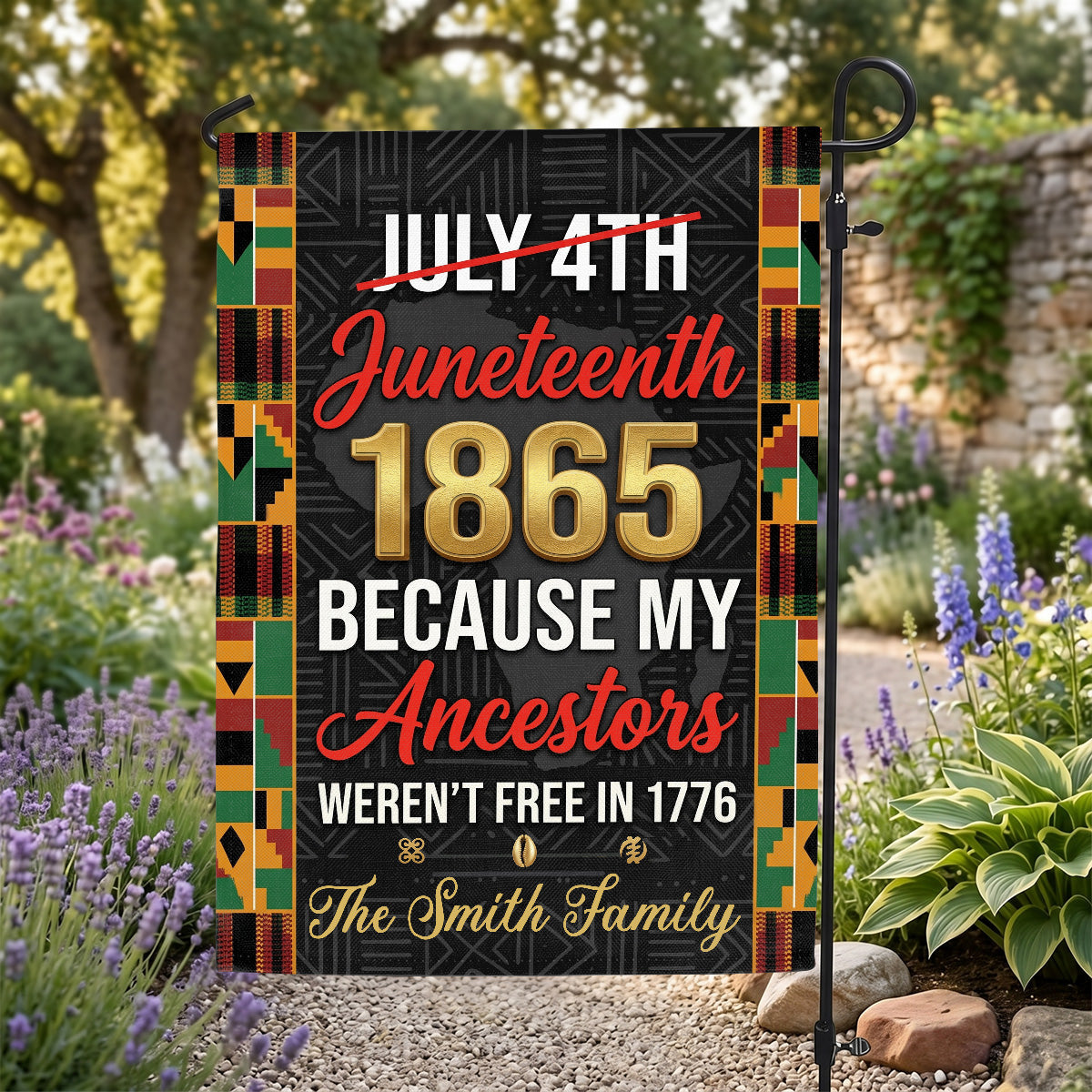 Juneteeth 1865 Black Empowerment  - Personalized Garden Flag