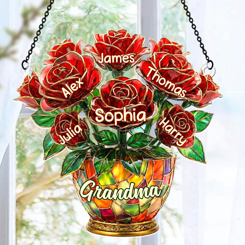 Grandma’s Roses Of Love - Personalized Acrylic Suncatcher