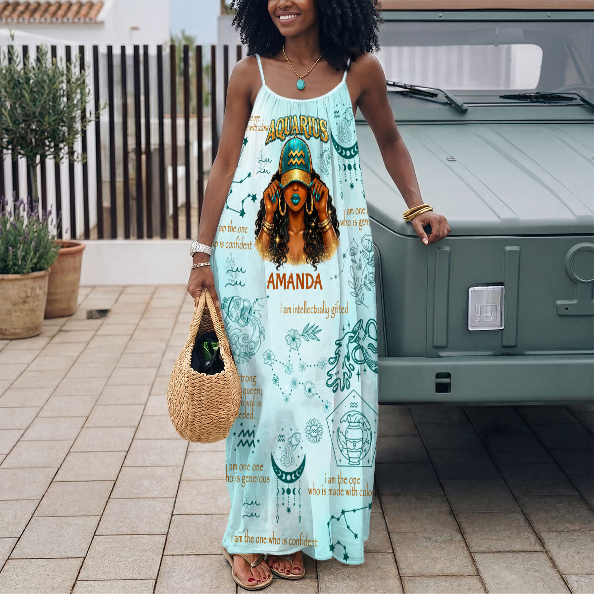 Zodiac Queen - Personalized Backless Cami Maxi Dress