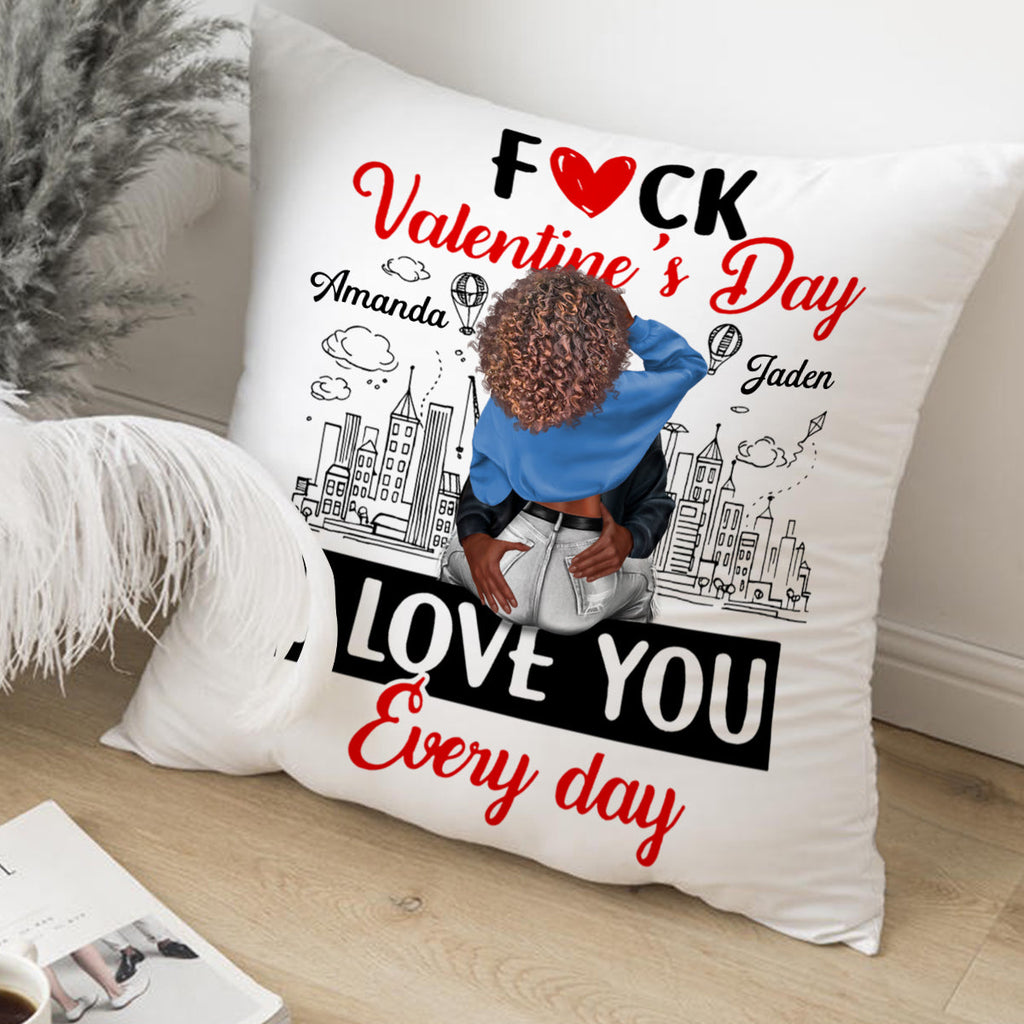 I Love You Every Day - Personalized Crystal Velvet Pillow