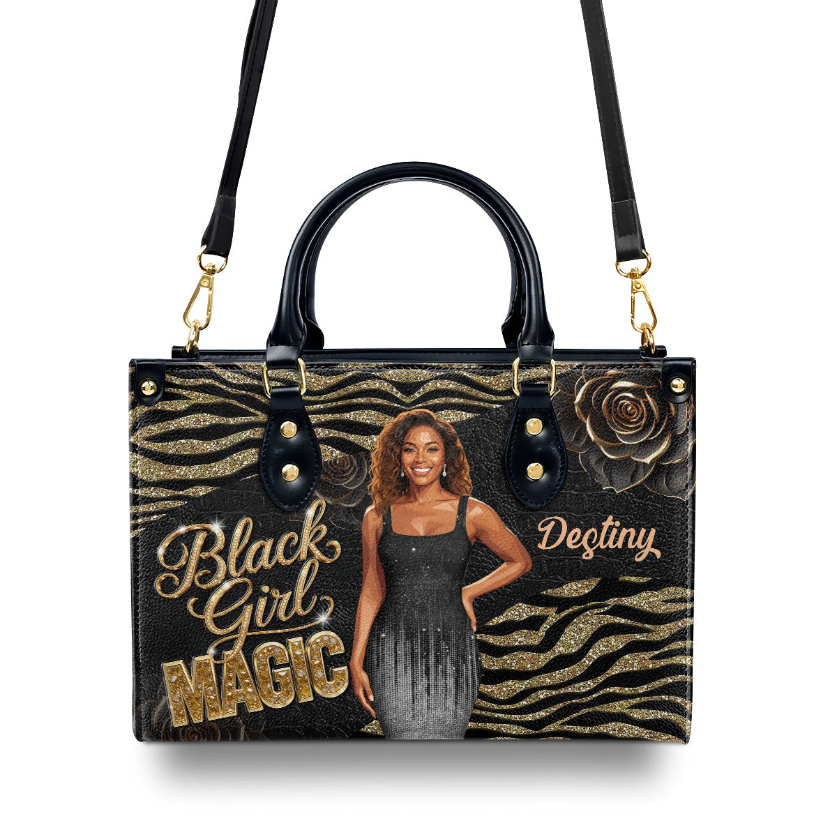 Black Girl Magic - Personalized Leather Handbag
