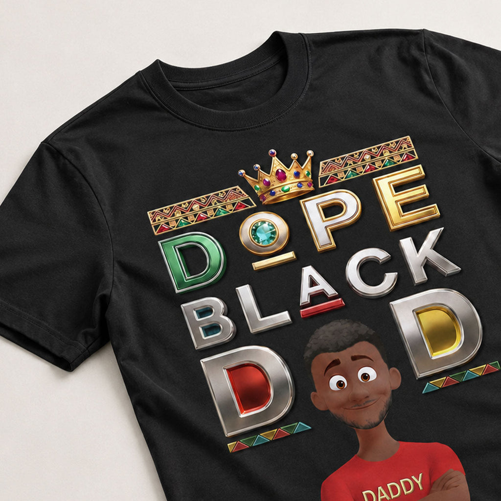 Dope Black Dad - Personalized All-Over-Print T-Shirt