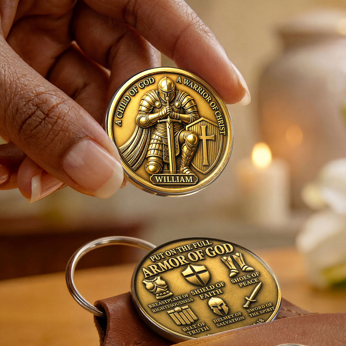 Put On The Full Armor Of God - Personalized Pocket Hug