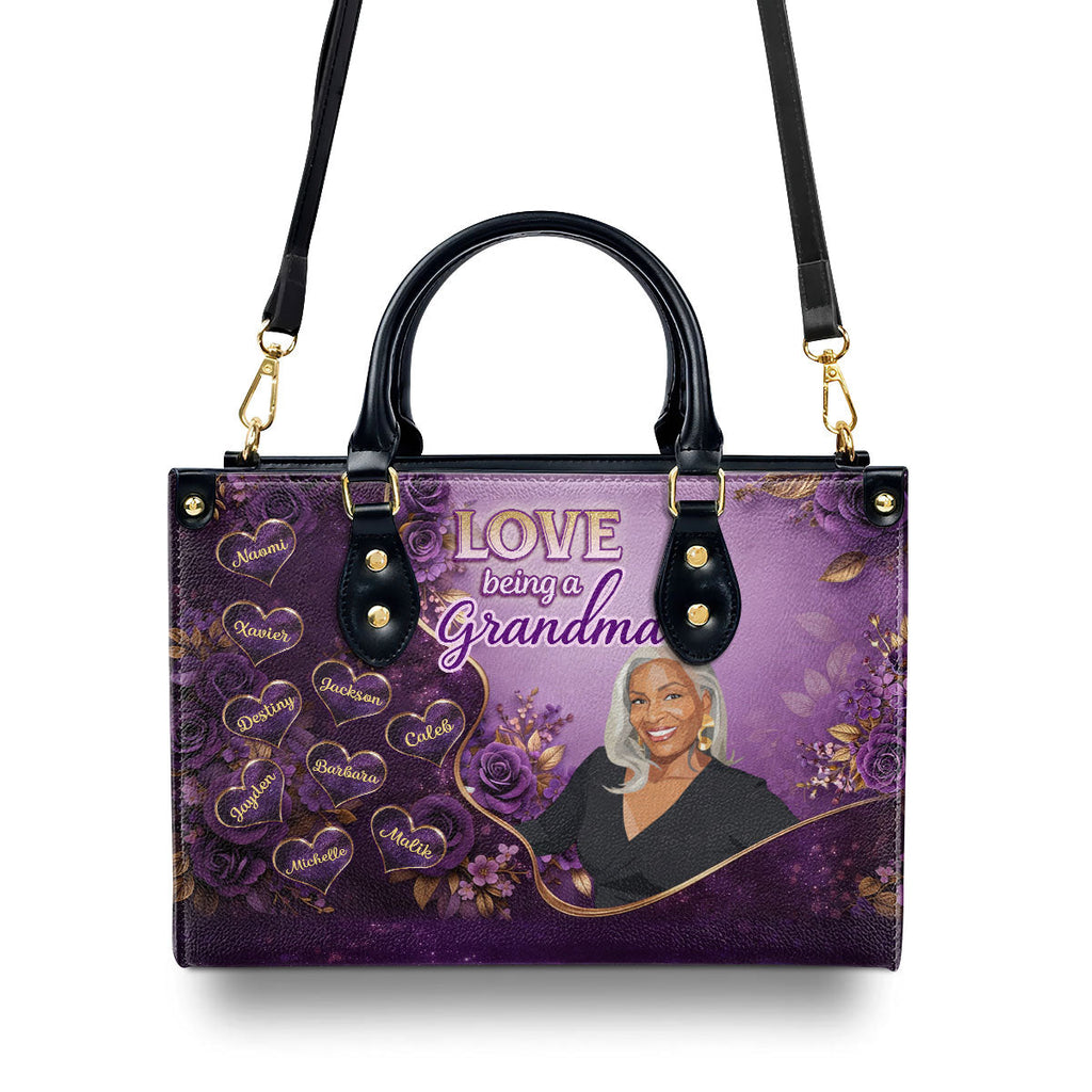 Love Being A Grandma - Personalized Leather Handbag
