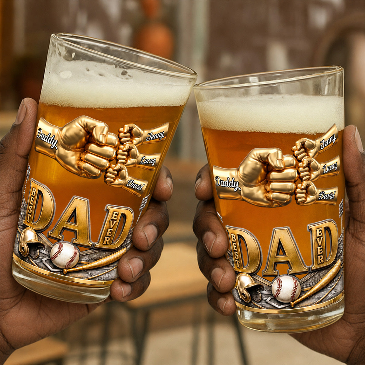 Best Legend Dad Ever - Personalized Beer Glass