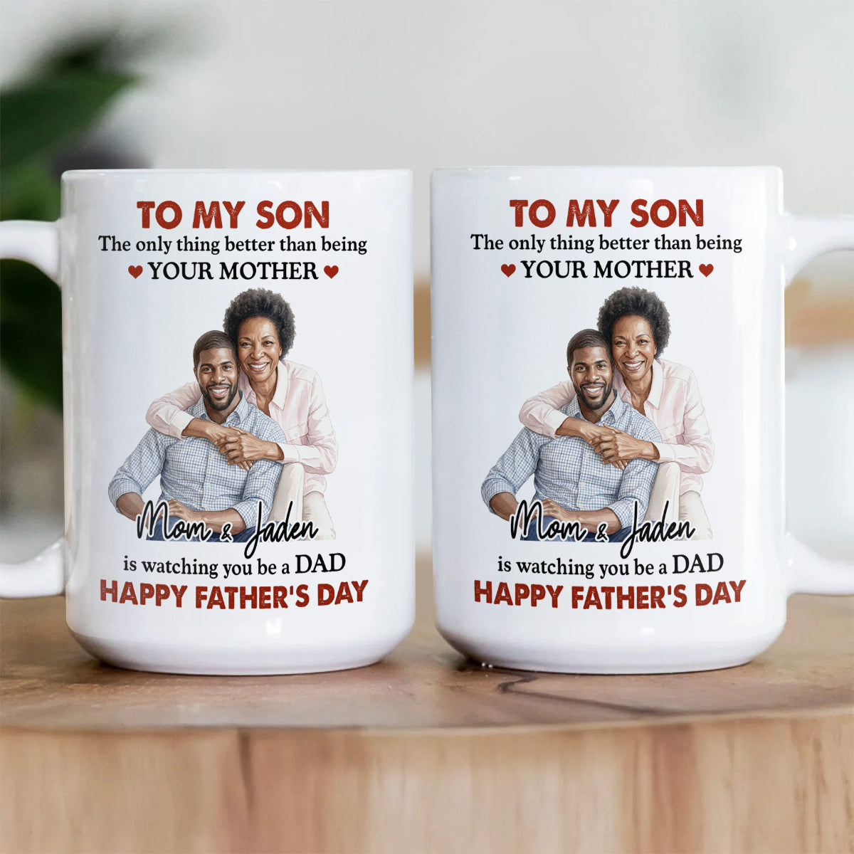 Watching You Being A Dad Ver Custom Photo - Personalized Ceramic Coffee Mug