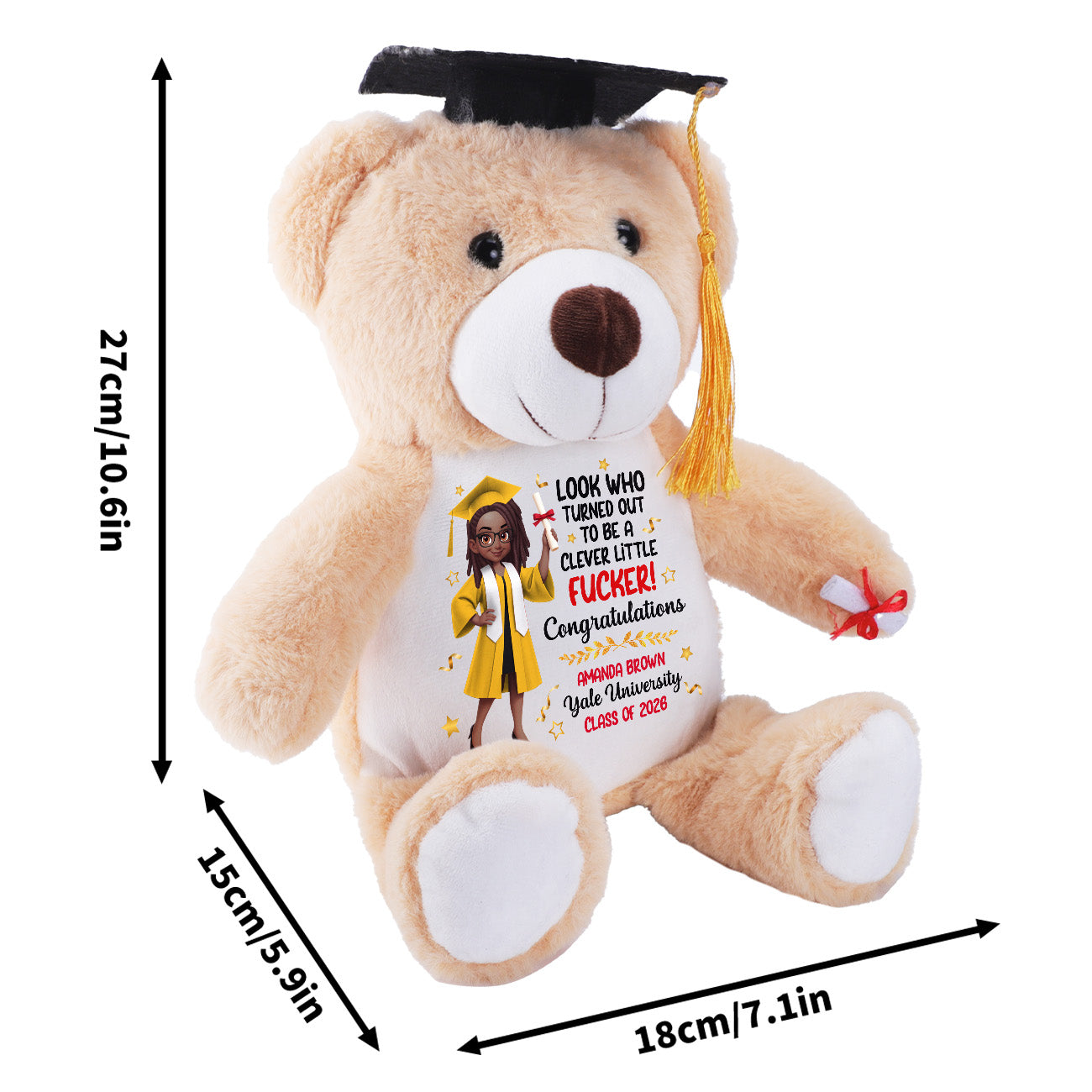 A Clever Little Fucker - Personalized Graduation Teddy Bear