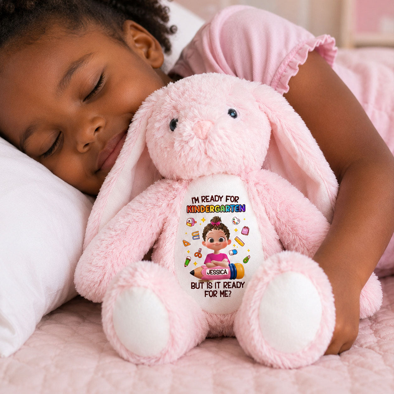 I'm Ready For Kindergarten - Personalized Stuffed Bunny
