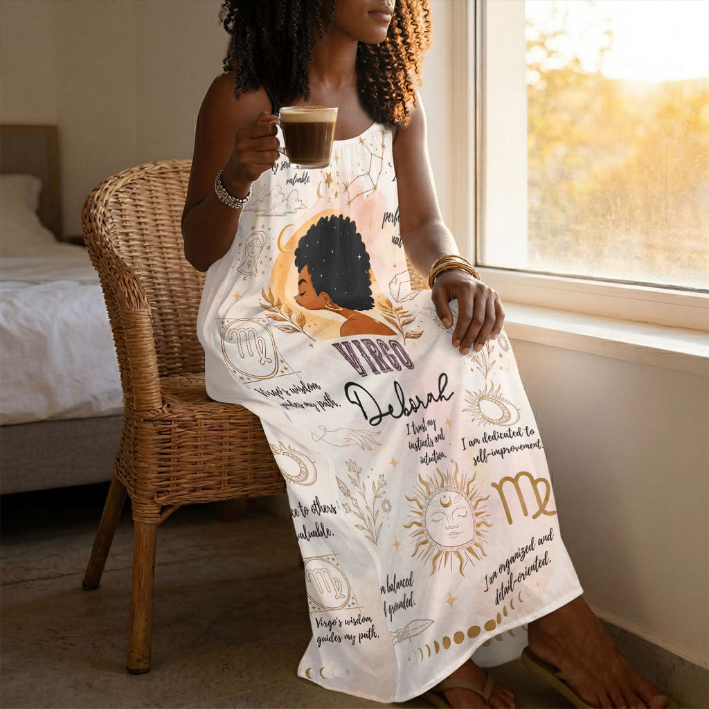 12 Zodiac Signs Ver 2 - Personalized Backless Cami Maxi Dress