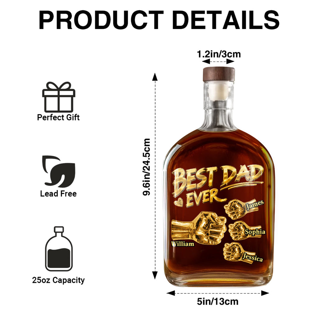 Best Dad Ever - Personalized Whiskey Bottle