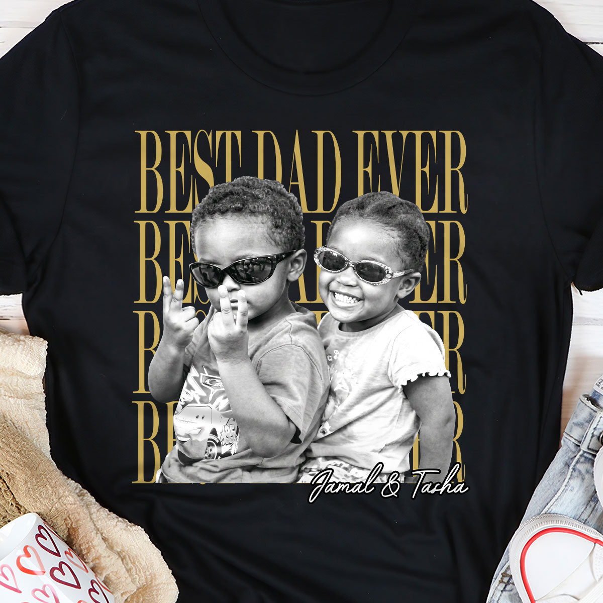 Best Dad Ever - Personalized 2D Unisex T-shirt