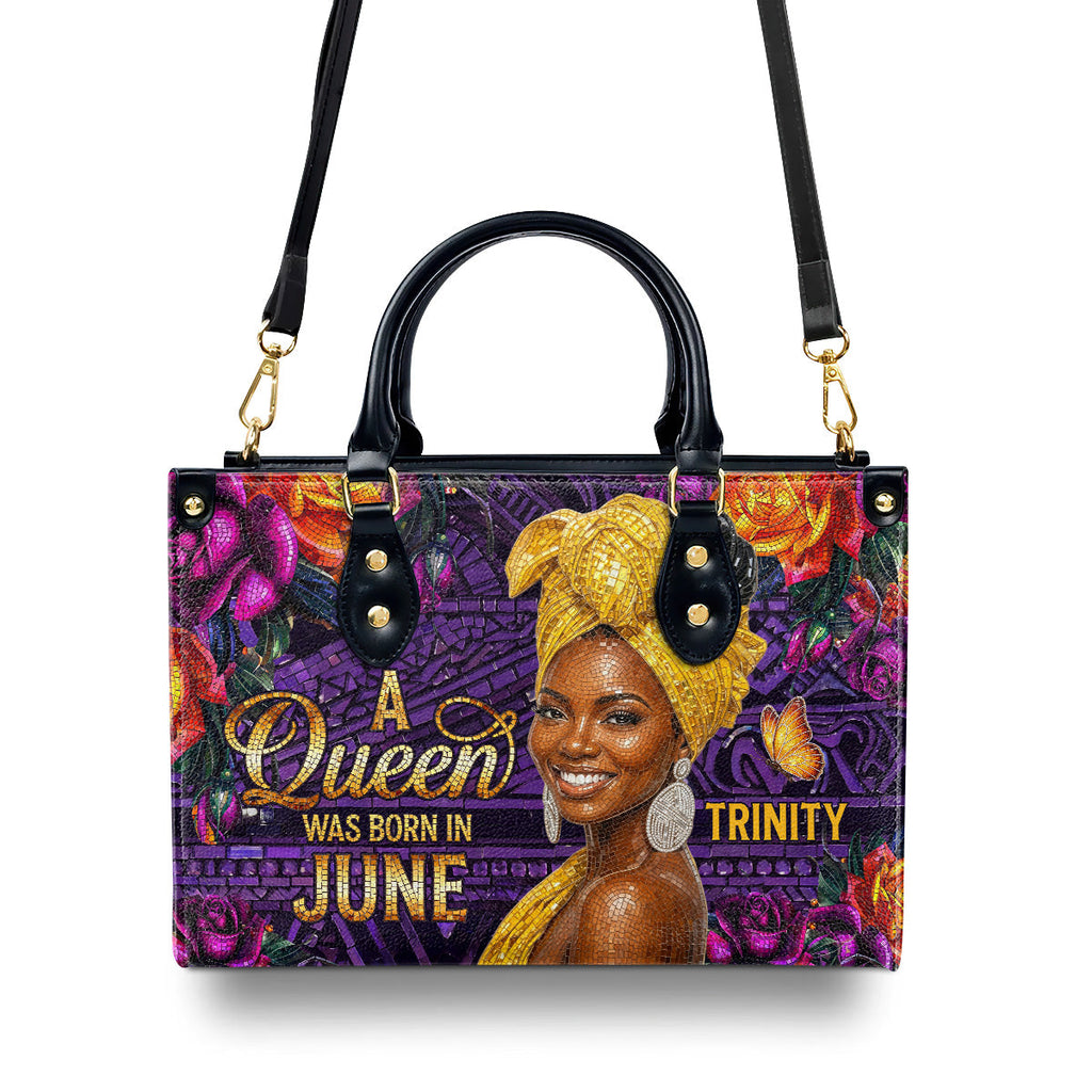 A Beautiful Queen Premium Mosaic Version - Personalized Leather Handbag