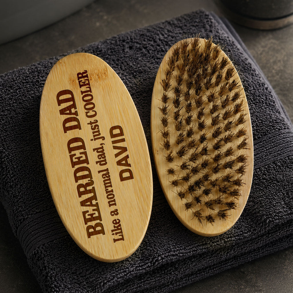 Bearded Man Much Cooler - Personalized Wooden Beard Brush And Combing Set