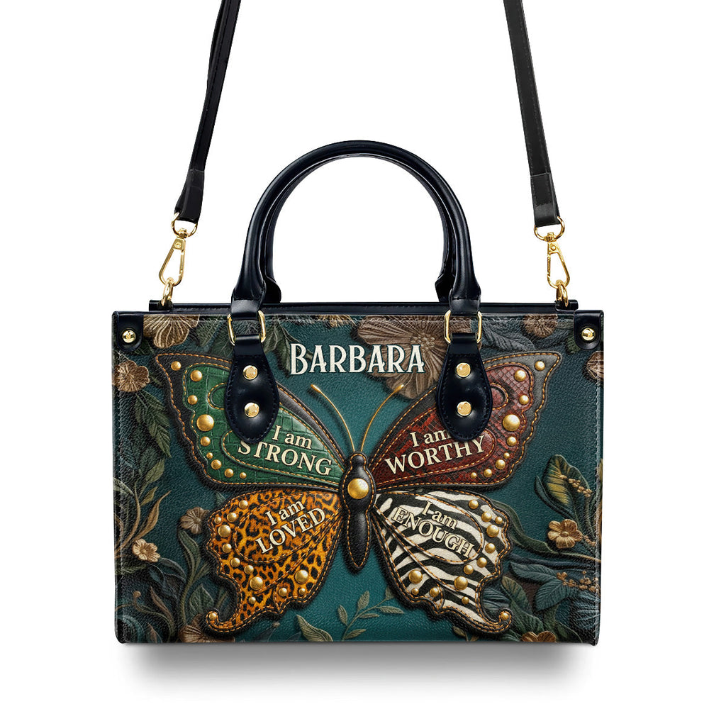I Am Strong - Personalized Leather Handbag