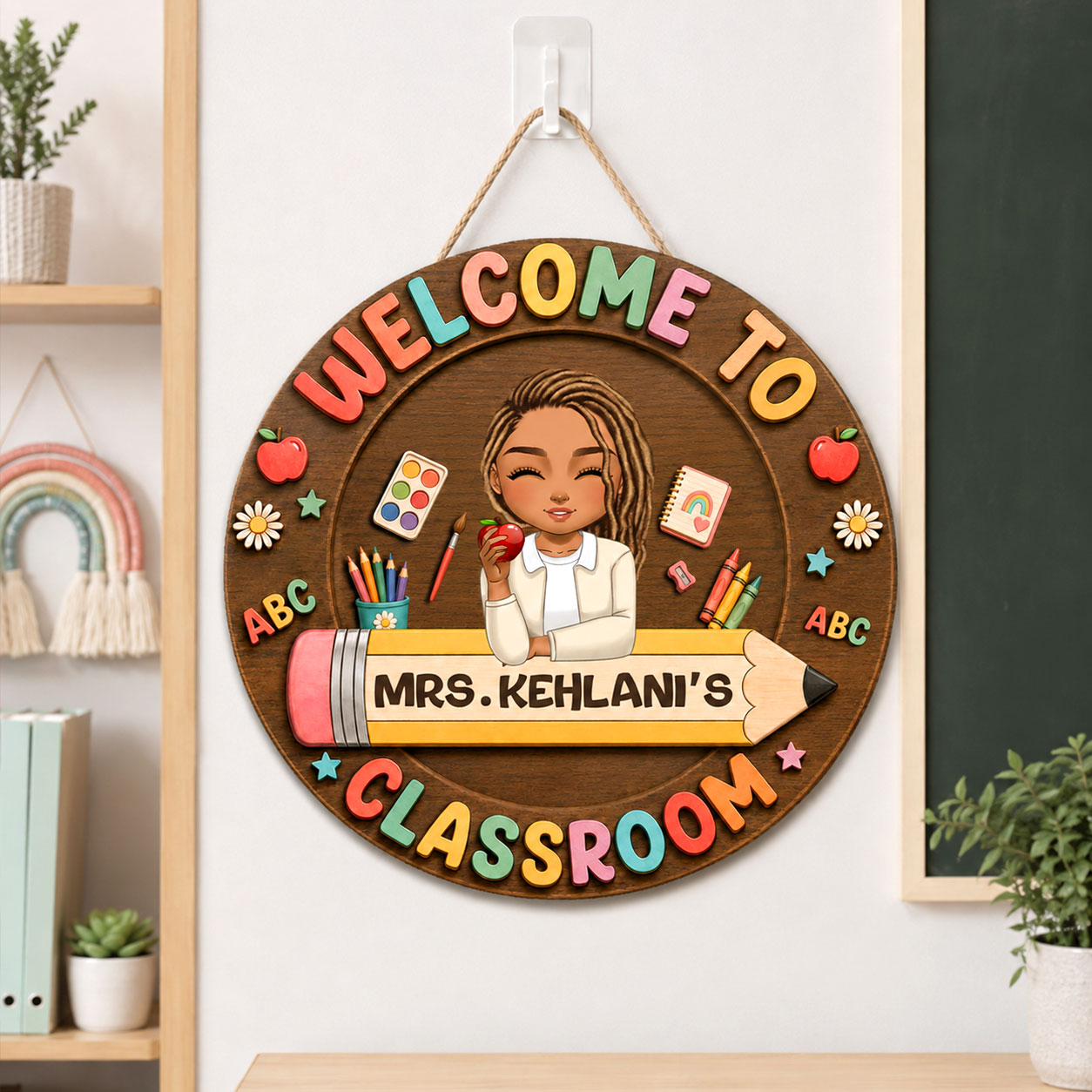 Welcome To This Classroom - Personalized Wooden Door Sign