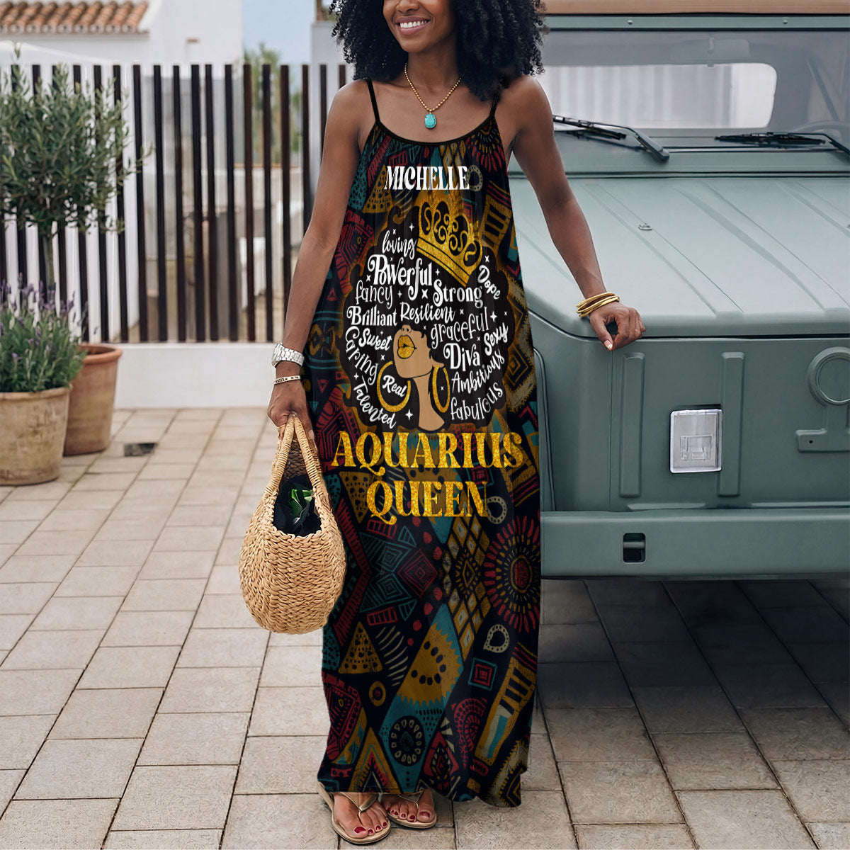 Zodiac Queen - Personalized Backless Cami Maxi Dress