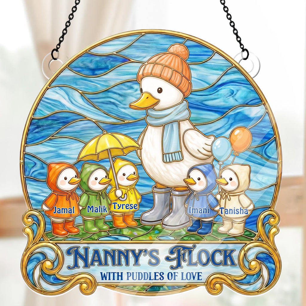 Raincoat Family Flock - Personalized Acrylic Suncatcher