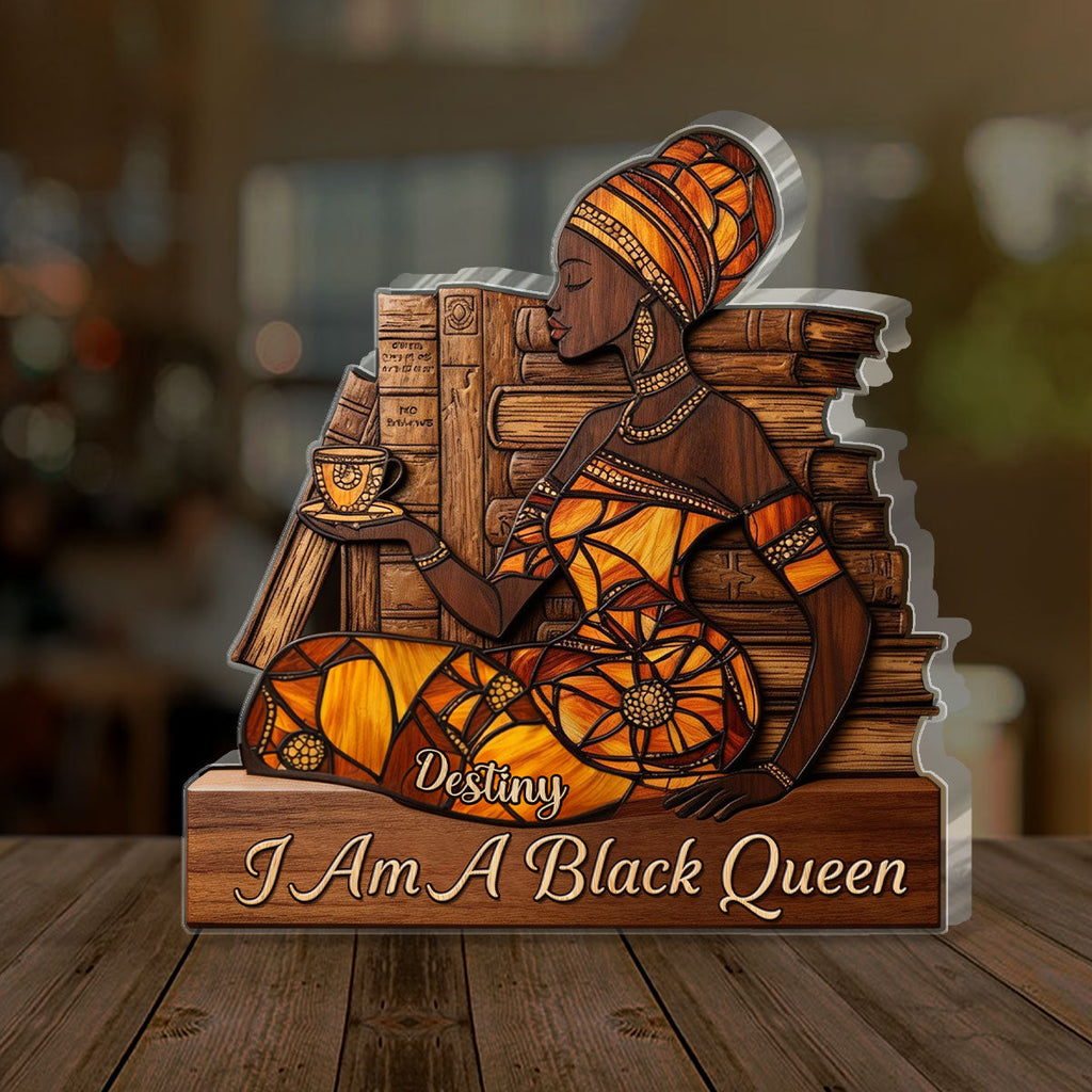 I Am A Black Queen - Personalized Custom Shaped Acrylic Plaque